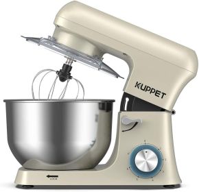 Stand Mixer, KUPPET Stainless Steel Mixer 6.5-QT, kitchen Mixer 6-Speeds Tilt-Head Food Mixer with Dough Hook, Wire Whip & Flat Beater