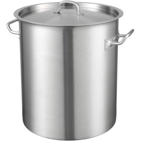 VEVOR Stainless Steel Stockpot, 42 Quart Large Cooking Pots, Multipurpose Cookware Sauce Pot with Lid & Handle, Heavy Duty Commercial Grade Stock