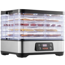 VEVOR Food Dehydrator Machine, 5-Tray Fruit Dehydrator, 300W Electric Food Dryer w/ Digital Adjustable Timer & Temperature for Jerky, Herb, Meat,