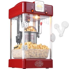 VEVOR Popcorn Popper Machine Tabletop Popcorn Maker 300W 2.5 Oz Red