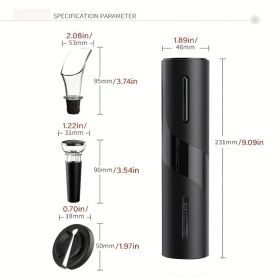 Electric Wine Opener Set Intelligent Automatic Wine Opener Bottle Opener Wine Set (Color: Black)