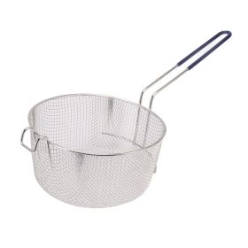 Frying Basket Stainless Steel Long Handle Reusable Rust Resistant Fry Net for Fish Chicken Nuggets Handle Without Rubber (Option: Hook style)