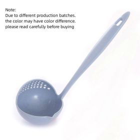 1pc Long Handle Soup Spoon With Filter Strainer - Multi-Functional 2 In 1 Cooking Colander And Kitchen Tool For Easy Soup Preparation And Straini (Color: Blue)