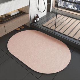 Diatomite Bathroom Super Absorbent Mat Non-slip Home Kitchen Toilet Quick Drying Floor Mats Room Doormat Oil Proof Floor Mats (Color: Oval Coffee, Specification: 400MMx600MM)