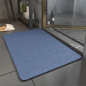 Diatomite Bathroom Super Absorbent Mat Non-slip Home Kitchen Toilet Quick Drying Floor Mats Room Doormat Oil Proof Floor Mats (Color: Blue, Specification: 400MMx600MM)